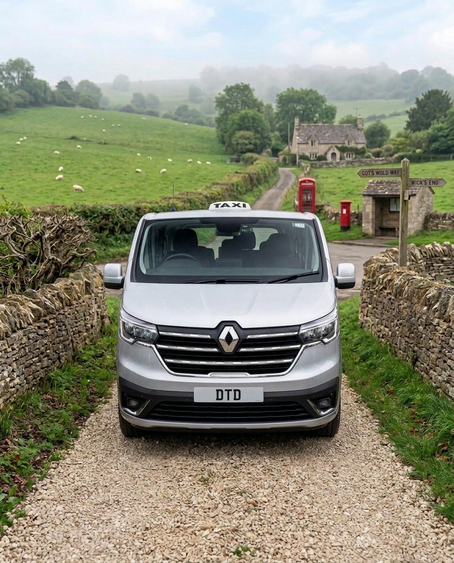 Door to Destination taxi on countryside journey